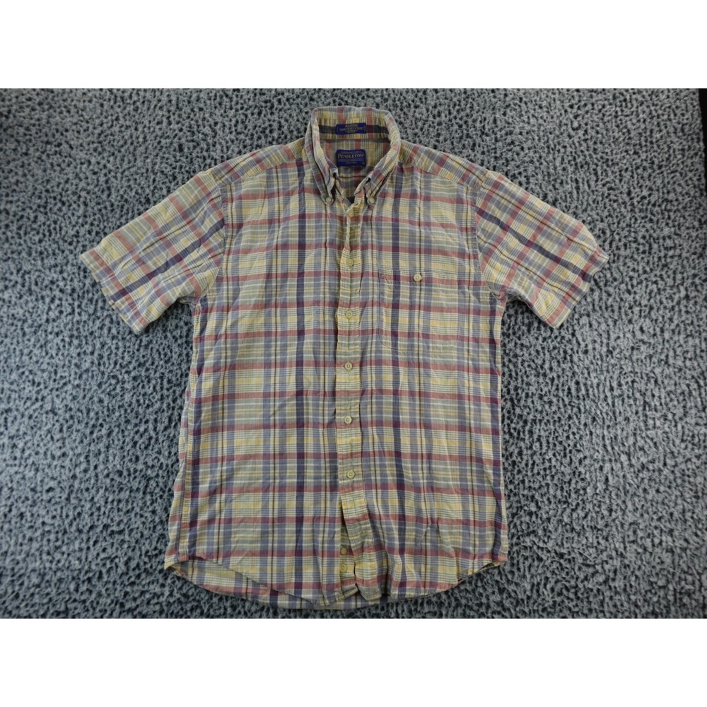 Pendleton Oceanside Shirt Mens Medium Plaid‎ Long Sleeve Button Up Casual